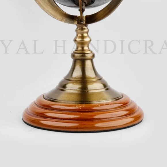 Brass Nautical Armillary Tabletop Sphere World Globe Vintage Marine Decor Gift - Picture 3 of 6